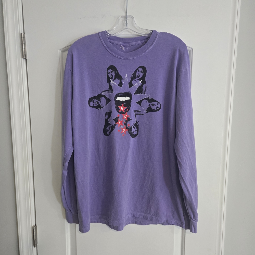 Official Olivia Rodrigo GUTS Tour Purple Long Sleeve Shirt Women's Large Concert
